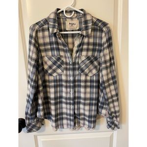 Anthropologie Holding Horses Plaid and Sheer Top